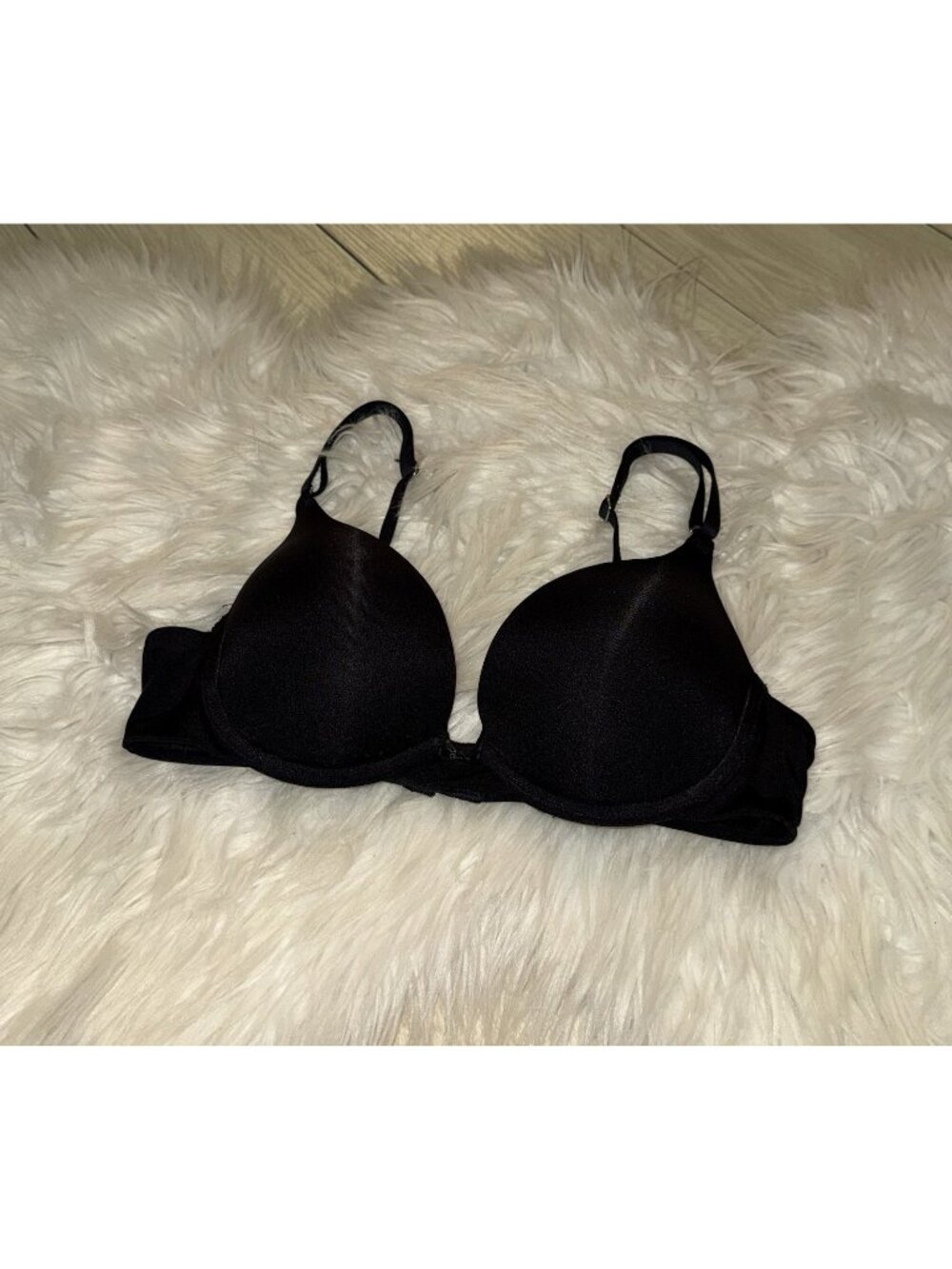Lily of France Ego Boost Push Up Bra Add-A-Cup Padded Womens 34A Black 2131101